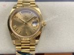 AR Factory Rolex Daydate 40*12.2mm 3255 Movement Yellow Gold Face Romans Markers Watch